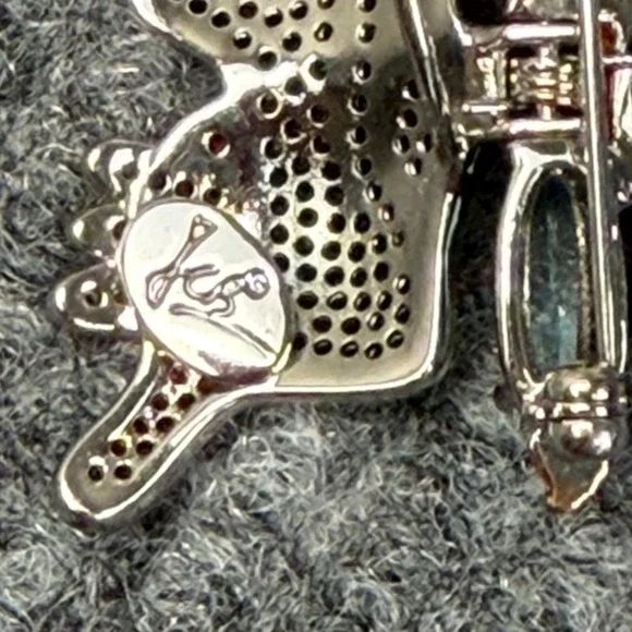 Butterfly Brooch Silver Tone Multicolored Rhinestone Gemstones - Picture 3 of 13